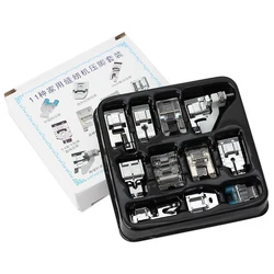 11-Piece Universal Sewing Machine Presser Foot Set - Snap-On Low Shank Accessories (11 PCS)
