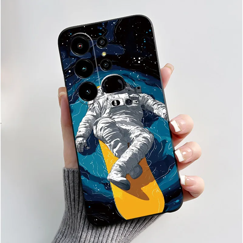 Anti-Scratch Black Cat Pattern Soft Phone Case