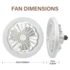 Ceiling Fan with Remote Control and 3-Speed E27 AC85-265V Lighting Base for Bedroom and Living Room Lighting 6