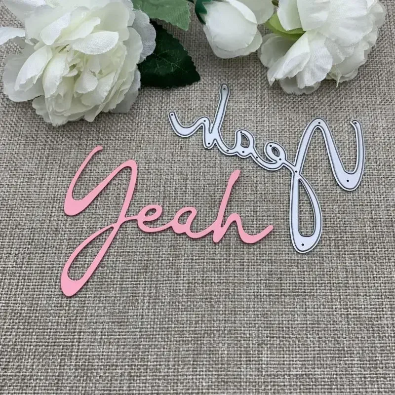 Yeah Letter Metall-Stanzformen für DIY Scrapbooking, dekorative Prägung, Handarbeit, Stanzschablone, Form