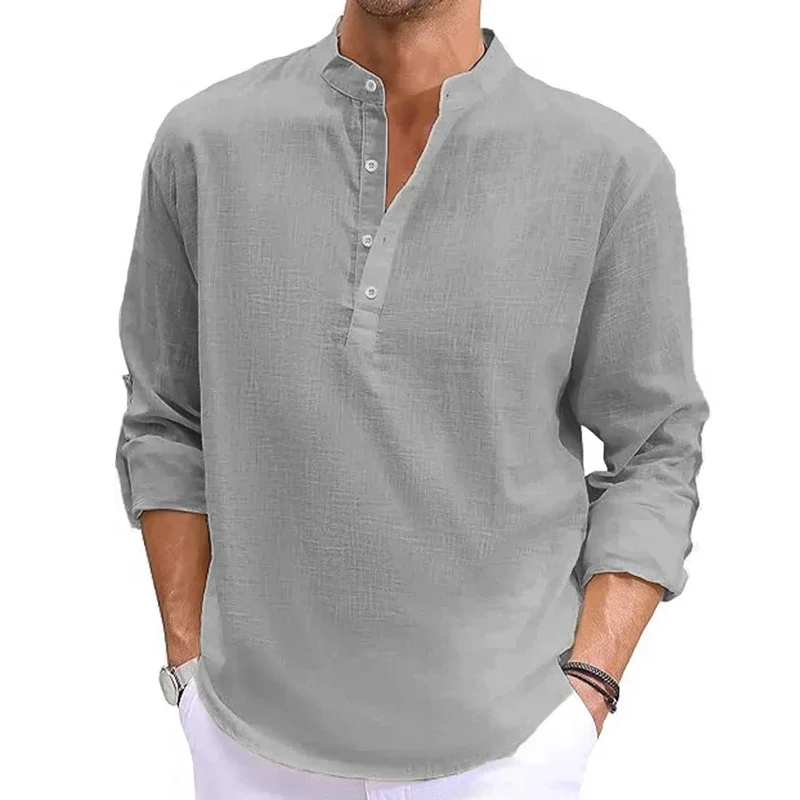 Animal Game Men's Long T Shirts Cotton Luxury Mens Casual Shirts Lightweight Festival Denim Shirt Breathable Henley Polo Shirt