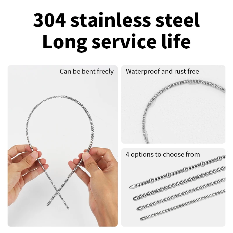 Extra long Urethra Plug Stainless Steel Horse Eye Stick Beads Man Masturbator Urine Blockage Penis Stimulation Sex Toys For Male