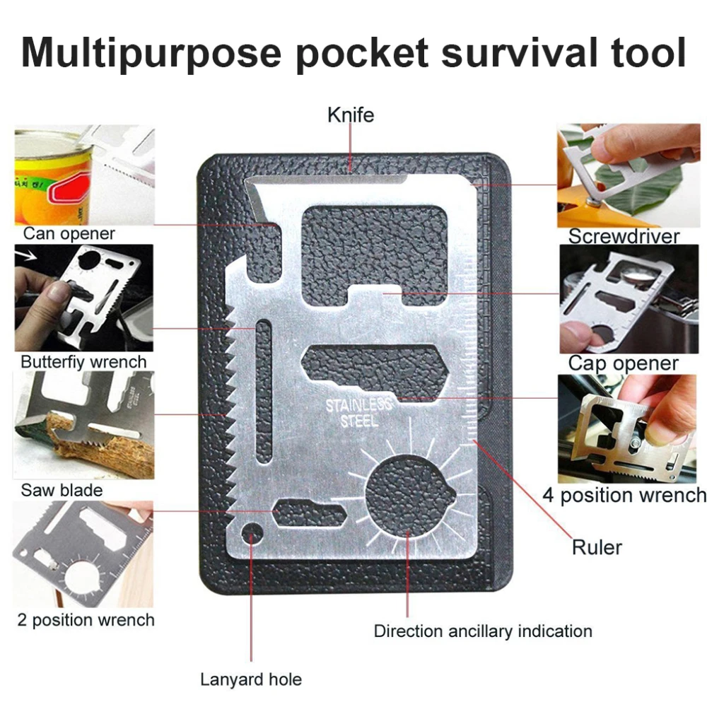Boîte à outils de survie d'urgence SOS pour Camping d'alpinisme en plein air, boussole à pinces multi-usages EDC | Leroy Merlin
