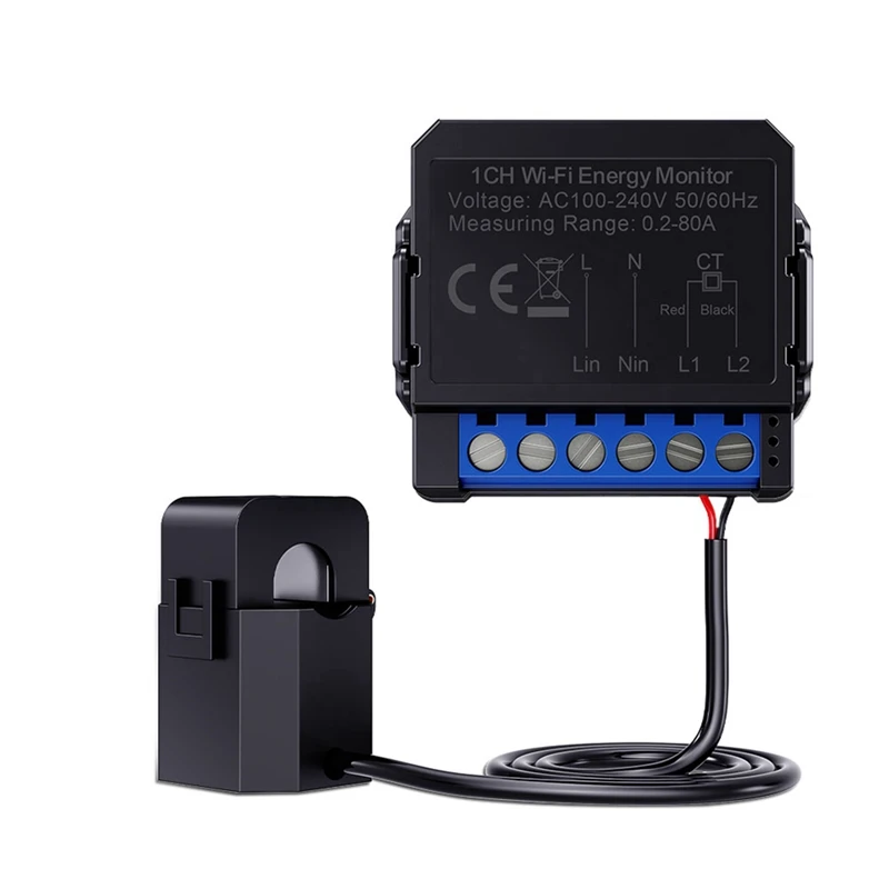 전류 변압기 클램프 80A 및 전력 모니터와 스마트 라이프 리모컨이 장착된 와이파이 에너지 계량기 전류 변압기 클램프 80A 및 전력 모니터와 스마트 라이프 리모컨이 장착된 와이파이 에너지 계량기