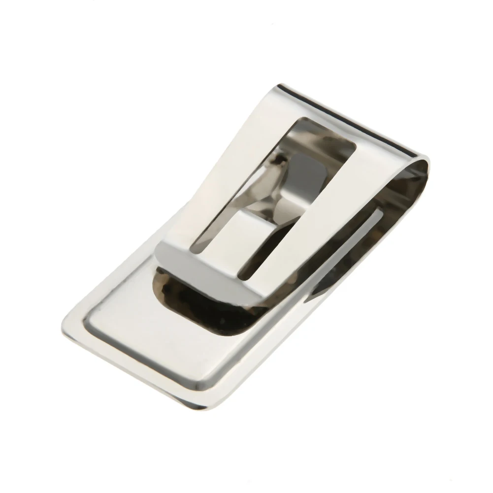 Stainless Steel Metal Money Clip Mini Wallet Cash Clamp Reusable Hollow Cash Holder for ID Credit Card Business Dollar