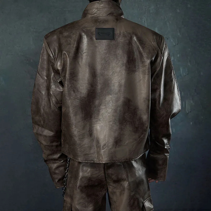 LUZHEN 2025 New High Quality Street Locomotive Leather Jacket Men's Fashion Original Loose Straight Casual Pants Niche LZ8472 4