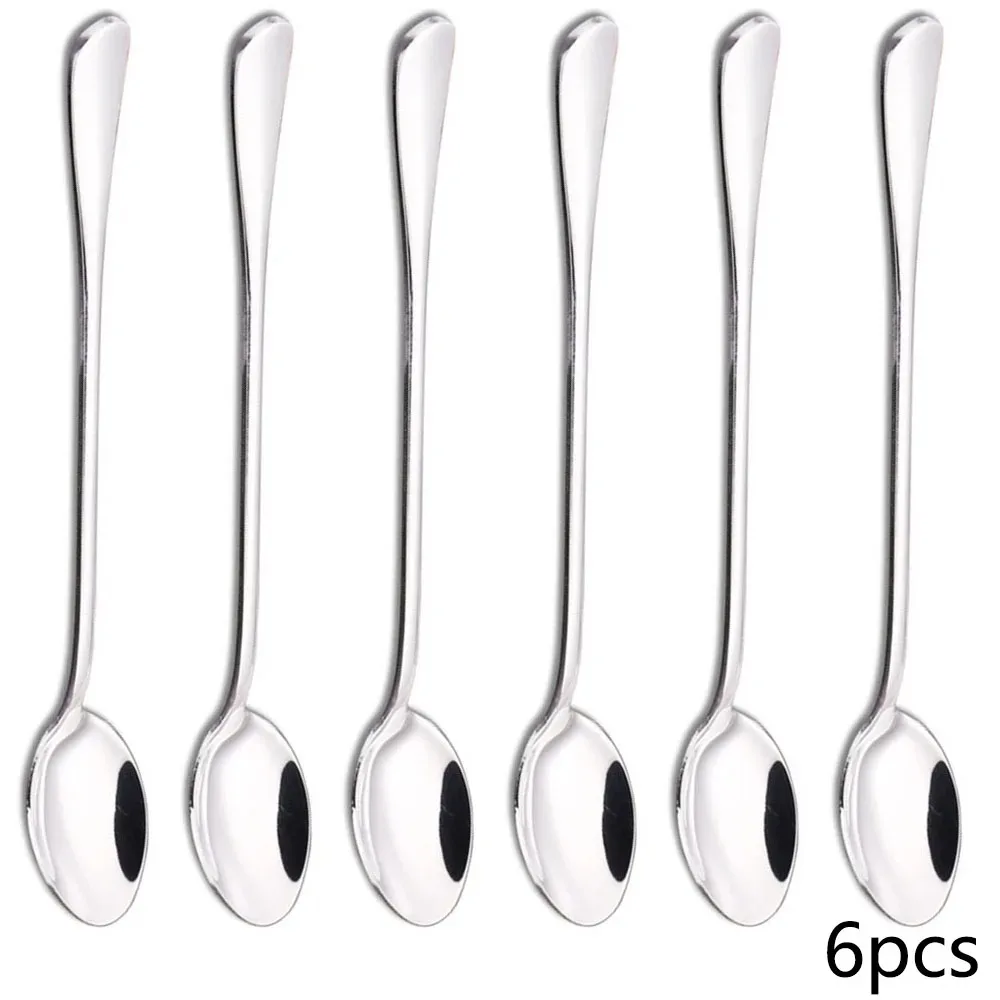 20/6pcs Stainless Steel Ice Tea Scoop for Dessert and Drinks