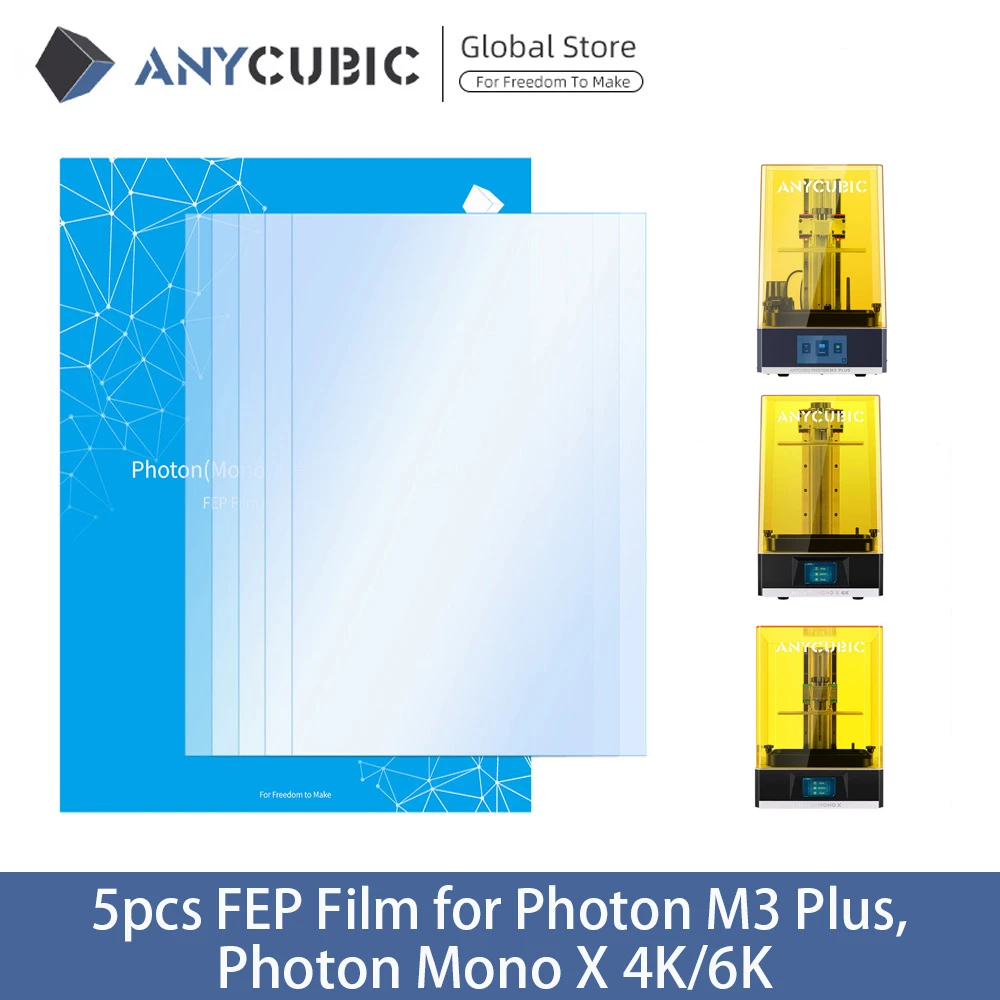 ANYCUBIC 5pcs/Lot FEP Film For Photon M3 Plus Mono X 6K 4K Resin Printer LCD 260x175mm FEP Sheets impresora 3D Printer Accessory seiko print head