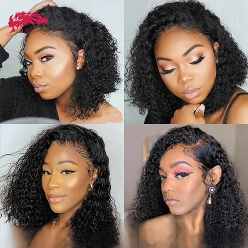 4x4/5x5 Deep Wave Short Bob Human Hair Wigs 13x4 Straight Lace Front Wigs For Women Transparent Lace Pre Plucked Bone Bob Wig