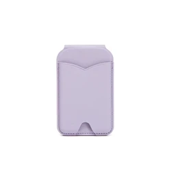 Magnetic Mirror Card Holder Wallet with Stand Function - Mirror Stand Card (Lilac Purple)