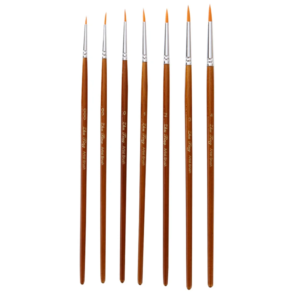 

7pcs Fine Detail Brush Nylon Miniature Painting for Watercolor Oil Nail Scale Model Painting