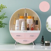 Makeup Organizer Brush Holder Cosmetic Storage Box with Dust Free Cover Portable Waterproof Lid Dust Proof Drawers for Lipstick 2