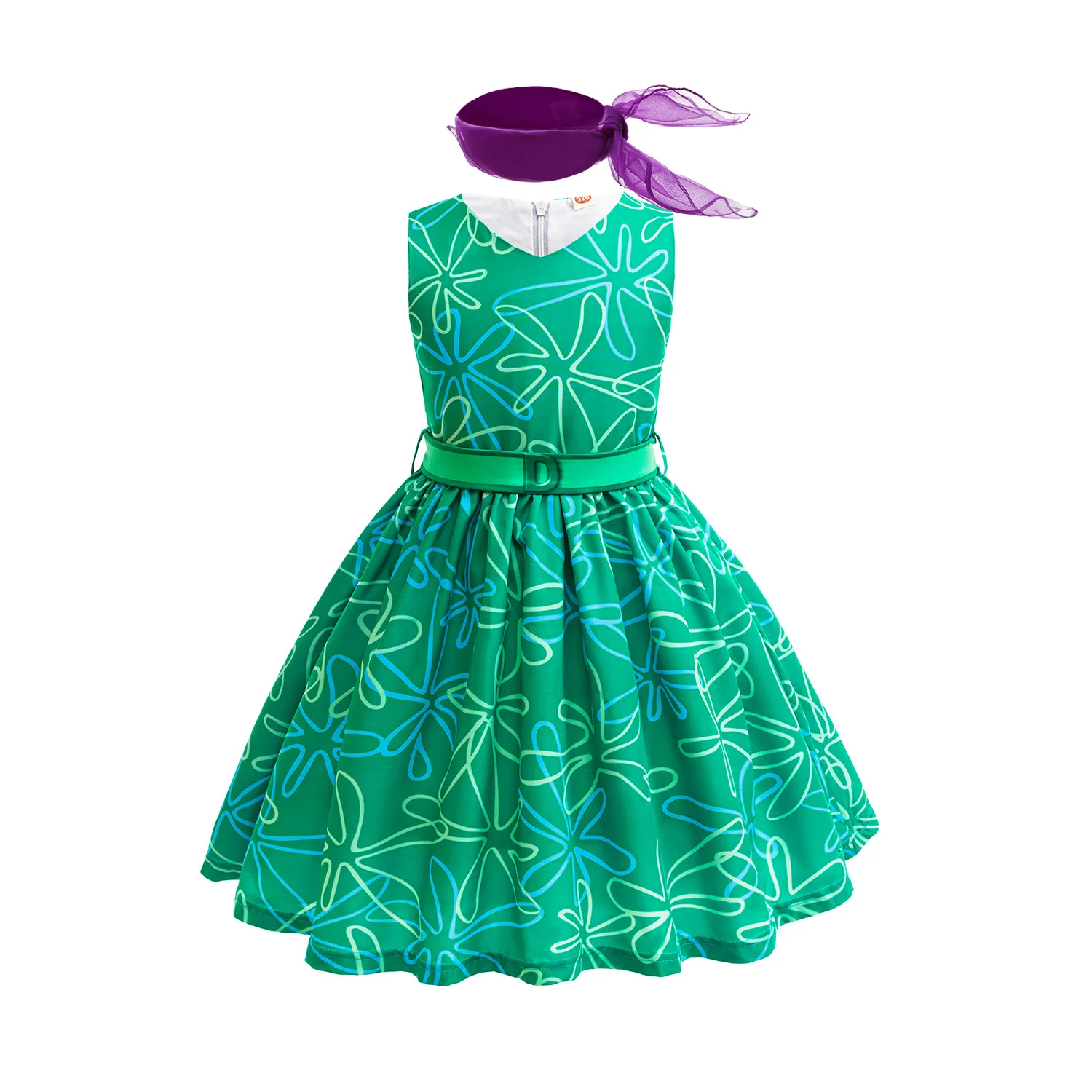thumbnail image 1 of Girls Inside Out Disgust Cosplay Costumes Birthday Party Dress Up Children's Halloween Role-playing Costume Carnival Clothing, 1 of 5