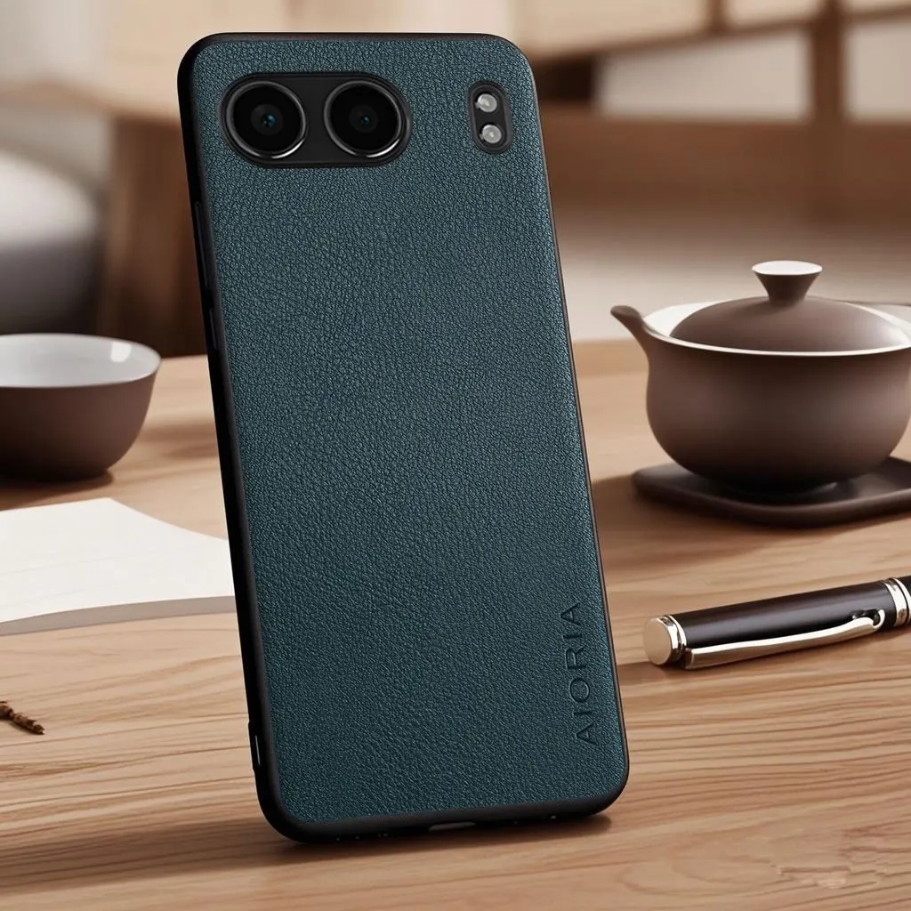 Minimalist Faux Pebbled Leather Phone Case Cover