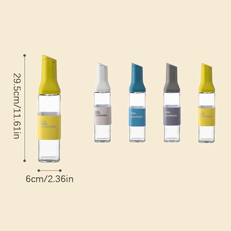 New 500ml Automatic Opening Glass Oil Bottle Condiment Container Pouring No Oil Leakage Oil Dispenser For Kitchen 6