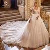 Long Sleeve Wedding Dress 2025 Sweetheart Appliques Bride Ball Gown Royal Train customized SwanSarah AS141 Vestido De Novia 1