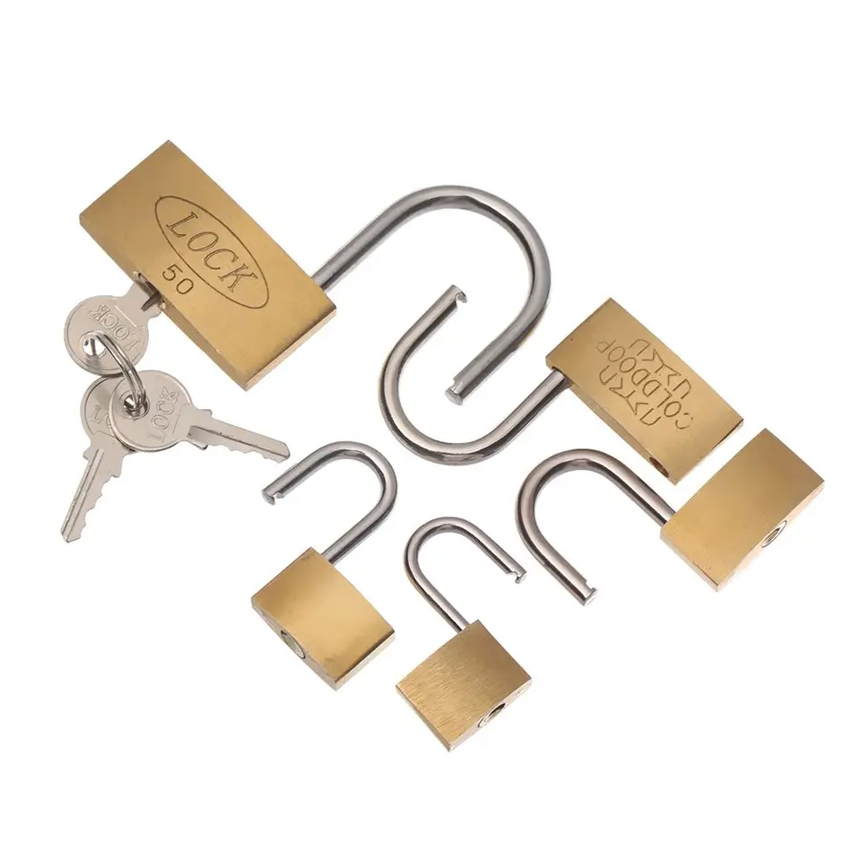 Mini Brass Padlock With 2 Keys Locker Case Supply Travel