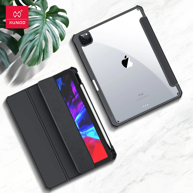 para Ipad Pro 12.9 Polegada Case Xundd Airbags à Prova de Choque Inteligente Sono Flip Tpu Mais Couro do Plutônio Tablet para Ipad Pro 11 2023 2023 Manga