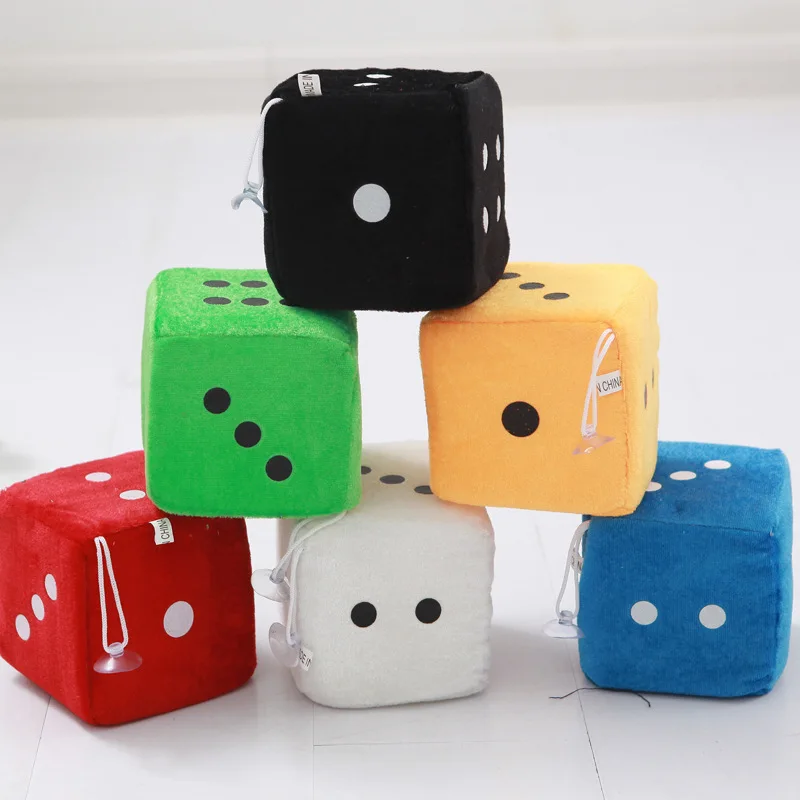 2Pcs Plush Dices Car Hanging Pendant Decor Dice Velvet Dice Model Decoration Rearview Mirrors Styling Car Accessories Interior