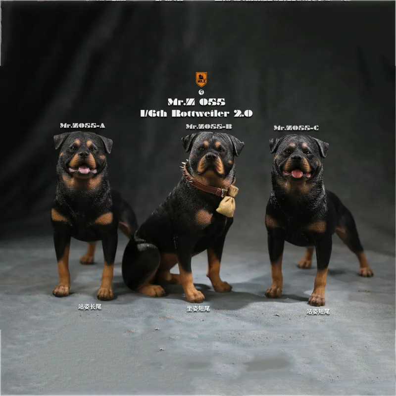 

1/6 Scale Figure Scene Accessories Simulation Animal Mr. Z Animal Model No.55 Police Rottweiler Model for 12" Action Figure