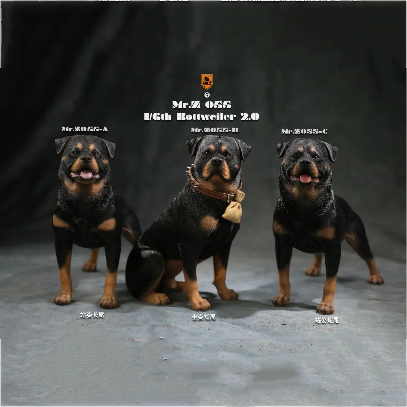 1/6 Scale Figure Scene Accessories Simulation Animal Mr. Z Animal Model  No.55 Police Rottweiler Model for 12