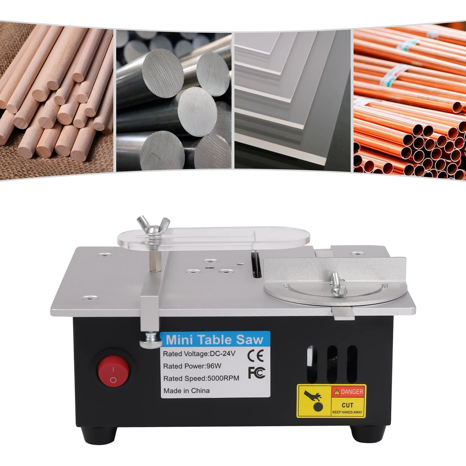 

Mini Table Saw Desktop Cutting Tool DIY Multifunction Power Saw for Plastic Metal Wood 5000 r/min