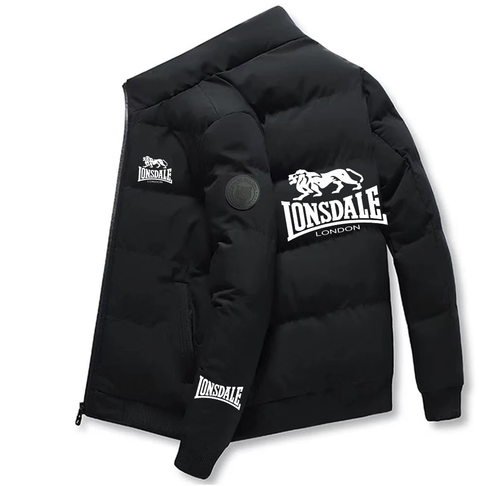 Lonsdale Men's New Stand Collar Cotton Jackets Warmer Zipper Hoodies Sports Casual Fashion Outwear Coats Tops men bomber jackets