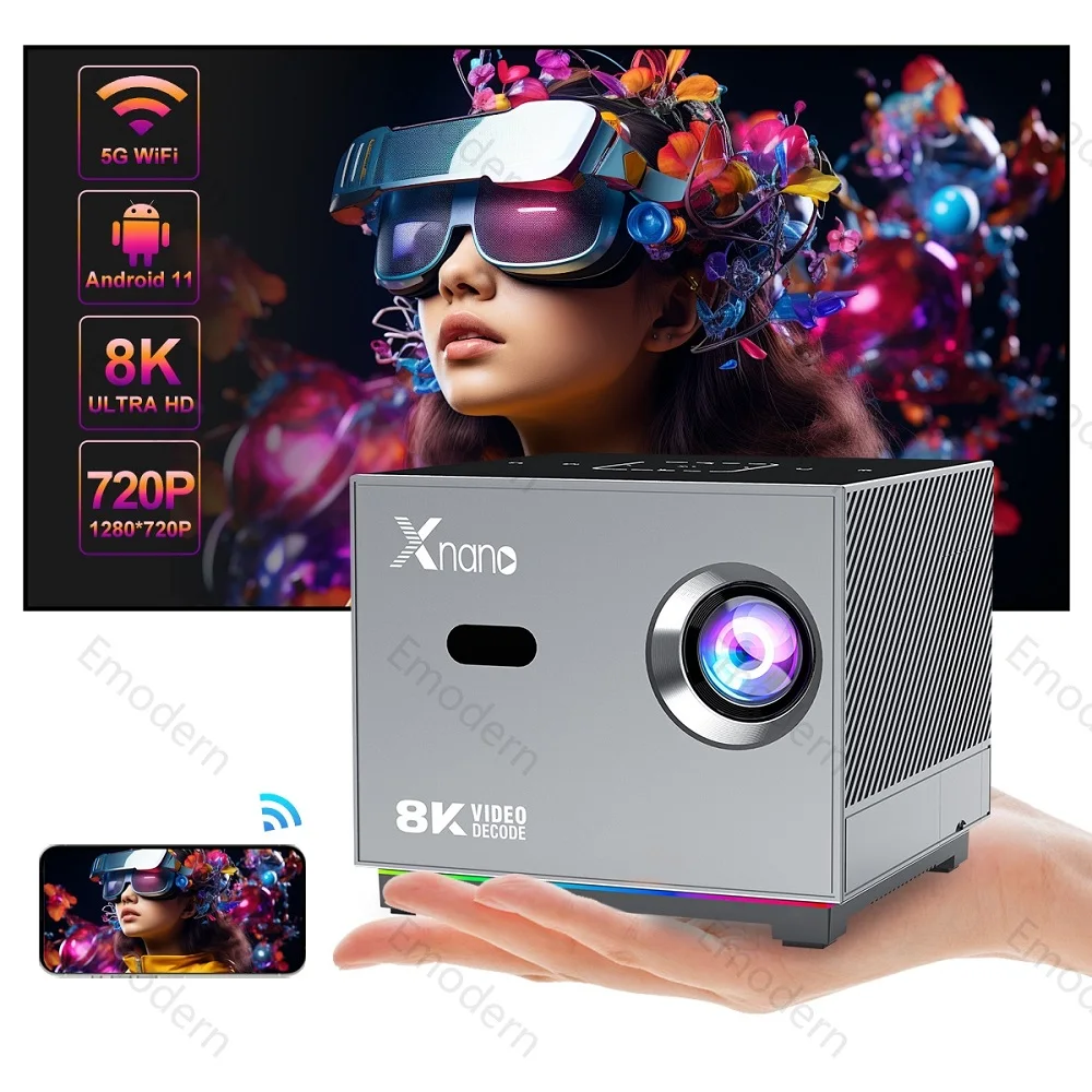 Mini LED Projector X3 4k Wifi Android 11 H716 300ANSI Home Cinema BT5.0 1080P 1280*720P Support 8K Decoding