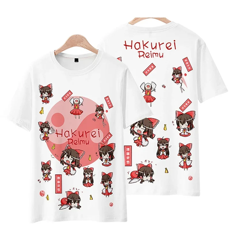 

Summer Game Touhou Project Graphic T-shirt Harajuku Fashion Cartoon Boy 3D Printed T-shirt Street Clothing Y2K Girl Kids Crewnec
