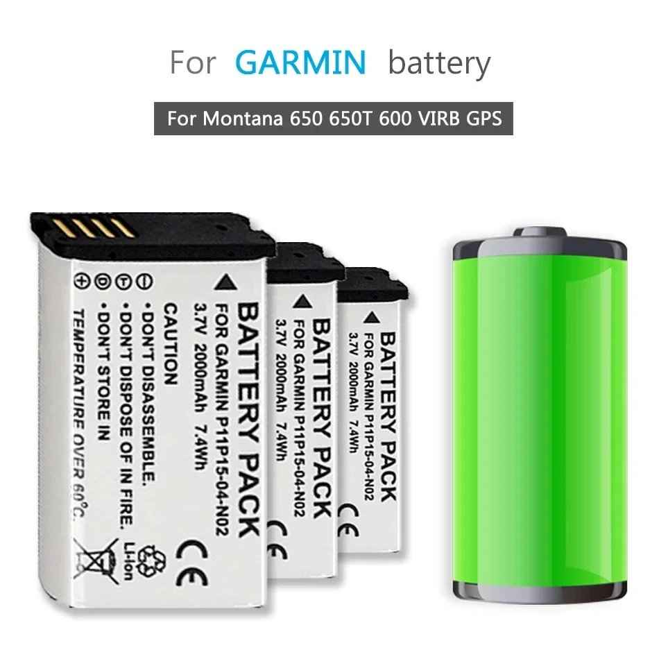 

Аккумулятор 2000 мАч 361-00053-00 для Garmin Монтана 600 650 650T VIRB GPS