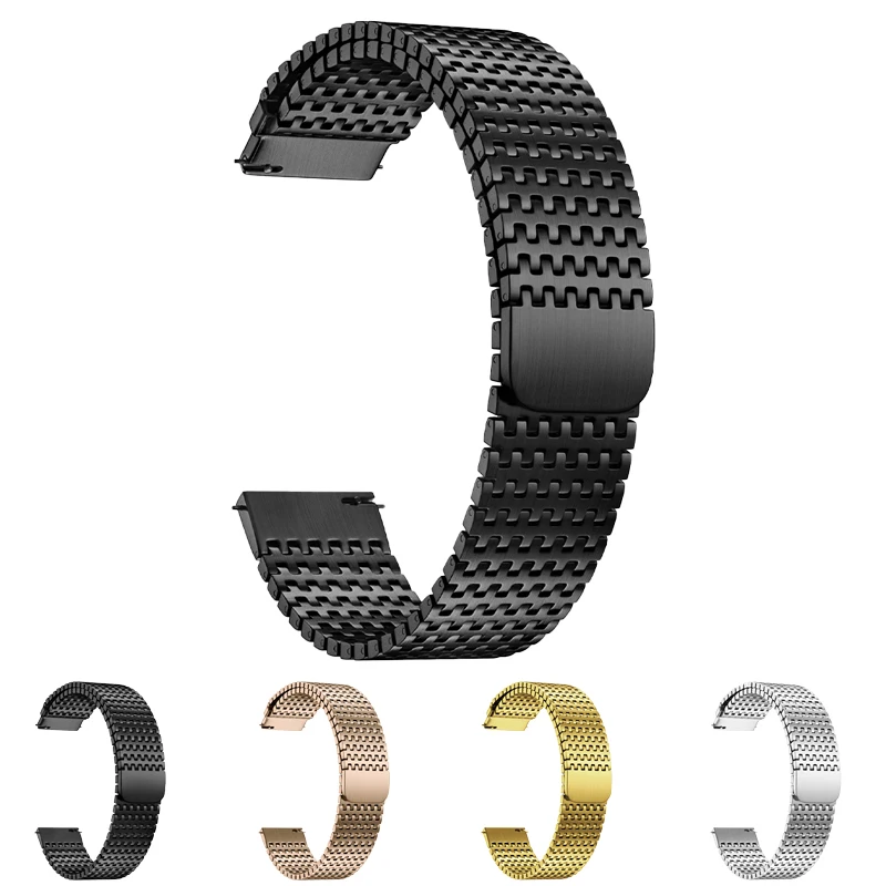 Fullmosa 18mm 20mm 22mm Stainless Steel Watch Band Loop Magnetic Clasp Watch Strap for Garmin/Huawei GT/Samsung Galaxy Watch