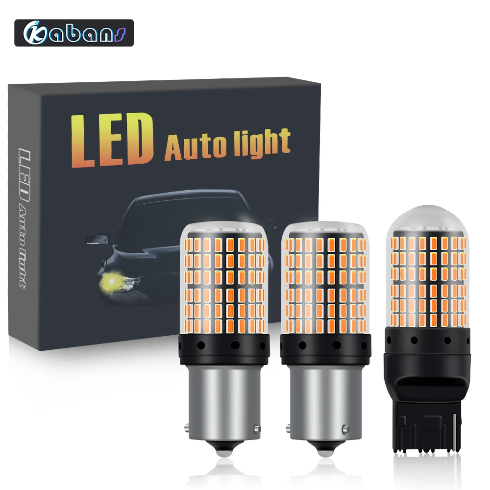 2 шт., автомобильные лампы для указателей поворота, 144 P21W BAY15D BAU15S T20 1156