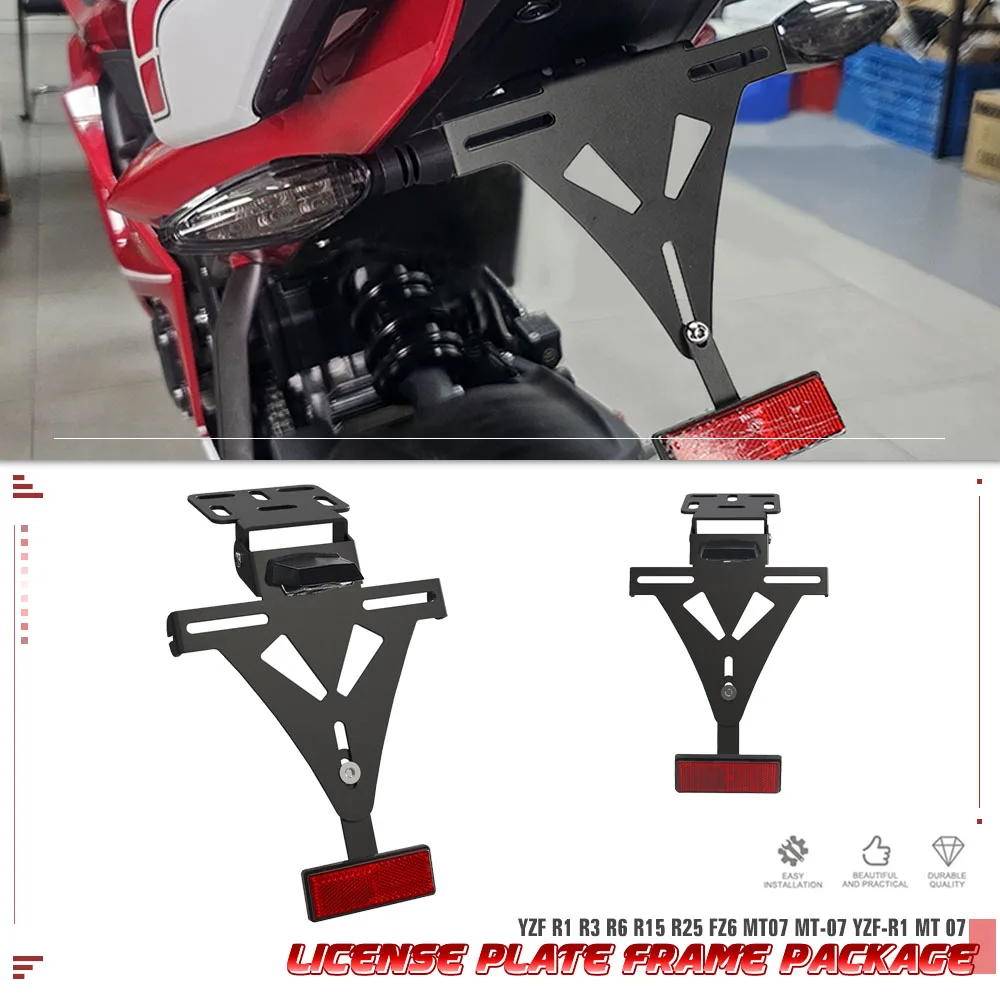 

NEW For Yamaha MT-07 YZF R1 R3 R6 R15 R25 FZ6 LED Light License Plate Holder MT07 MT 07 Motorcycle Tail Tidy Fender Eliminator