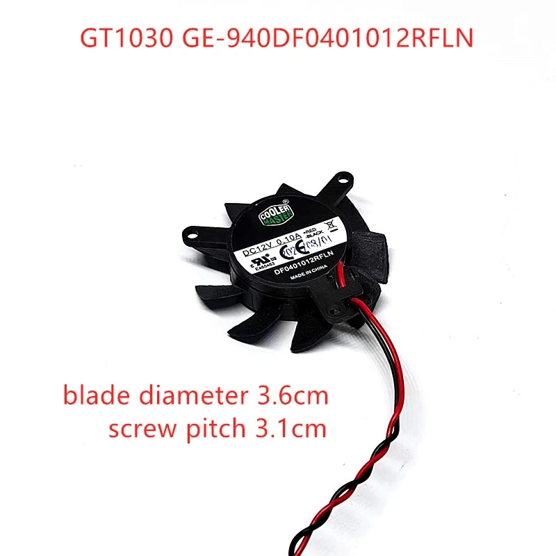 

New Laptop Cooling Fan For Dell GT1030 GE-940DF0401012RFLN 12V 0.10A Fan blade diameter 3.6cm screw pitch 3.1cm Fan