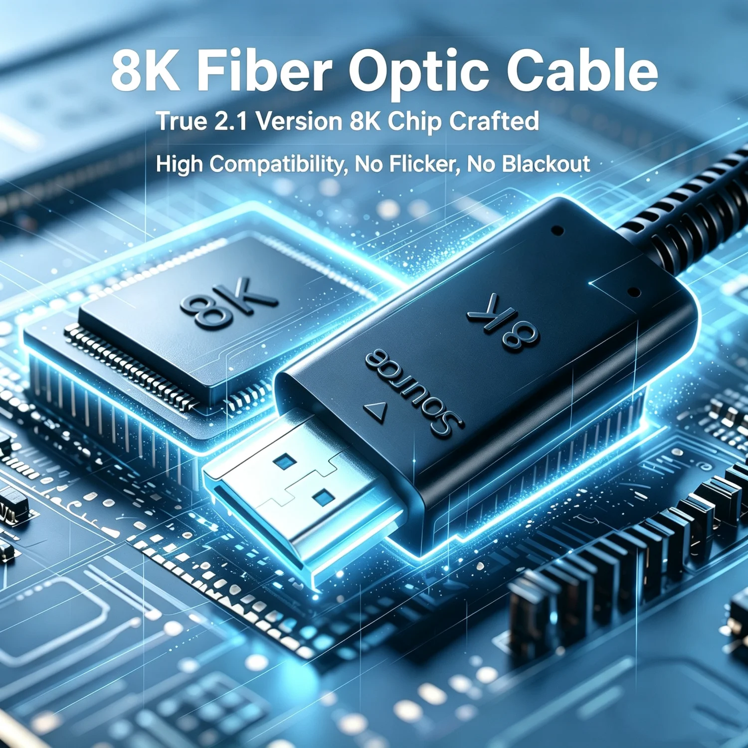 Ultra High-Speed 8K HDMI 2.1 Fiber Optic Cable - 48Gbps, 60Hz/120Hz, Multiple Lengths Available