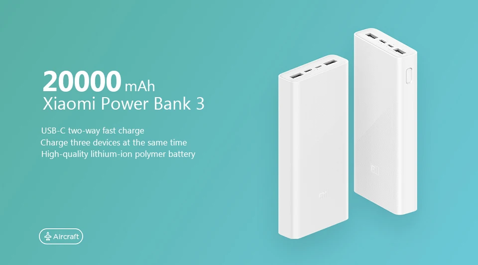 best powerbanks Original Xiaomi Powerbank 20000mAh 3 PLM18ZM 18W 2-Way Quick Charging USB C Portable Power Bank 20000 External Battery Poverbank smart power bank