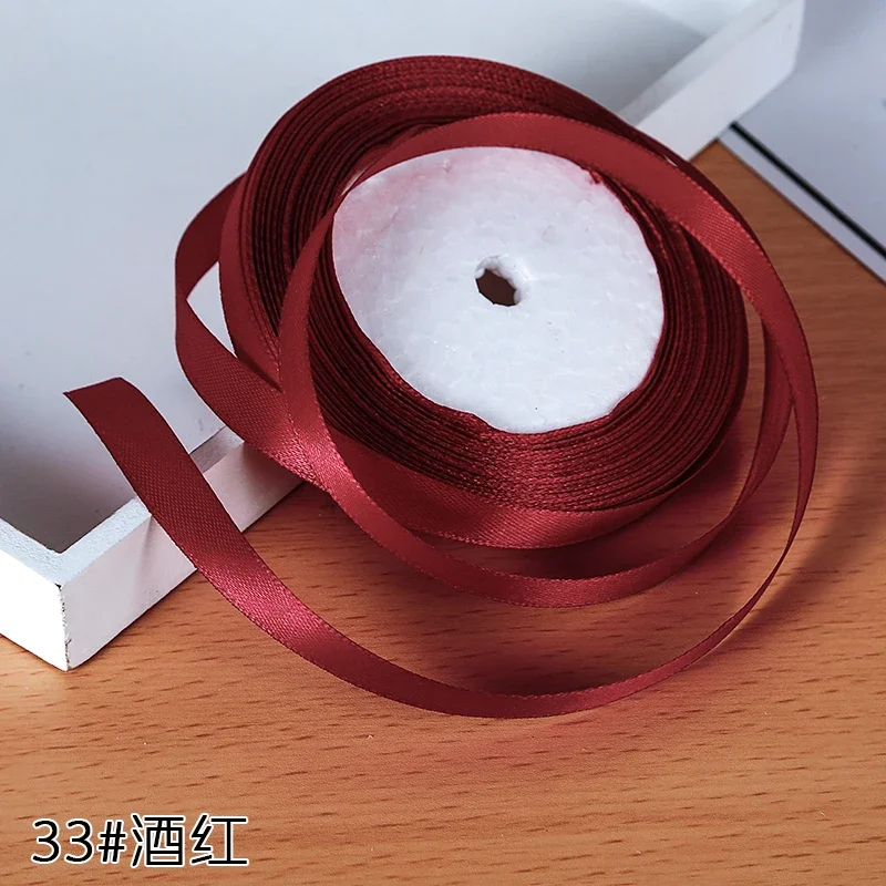 Elegant 6mm Silk Satin Ribbon for Special Occasions - 22 Meters Roll