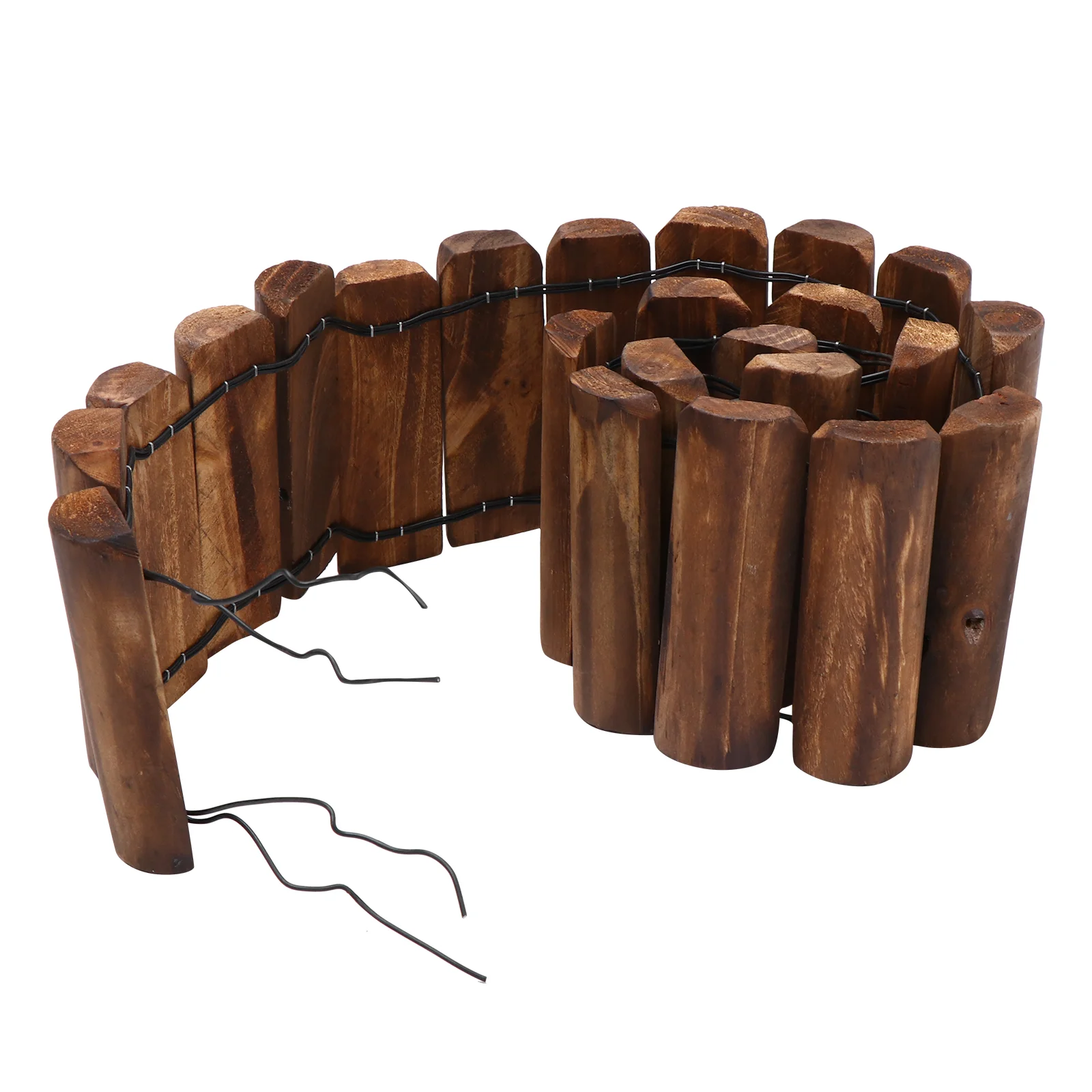 

Outdoor Carbonized Fence Decorative Wooden Pile Fence Garden Yard Edging Border Flower Wooden Edging Fence Home Decoration