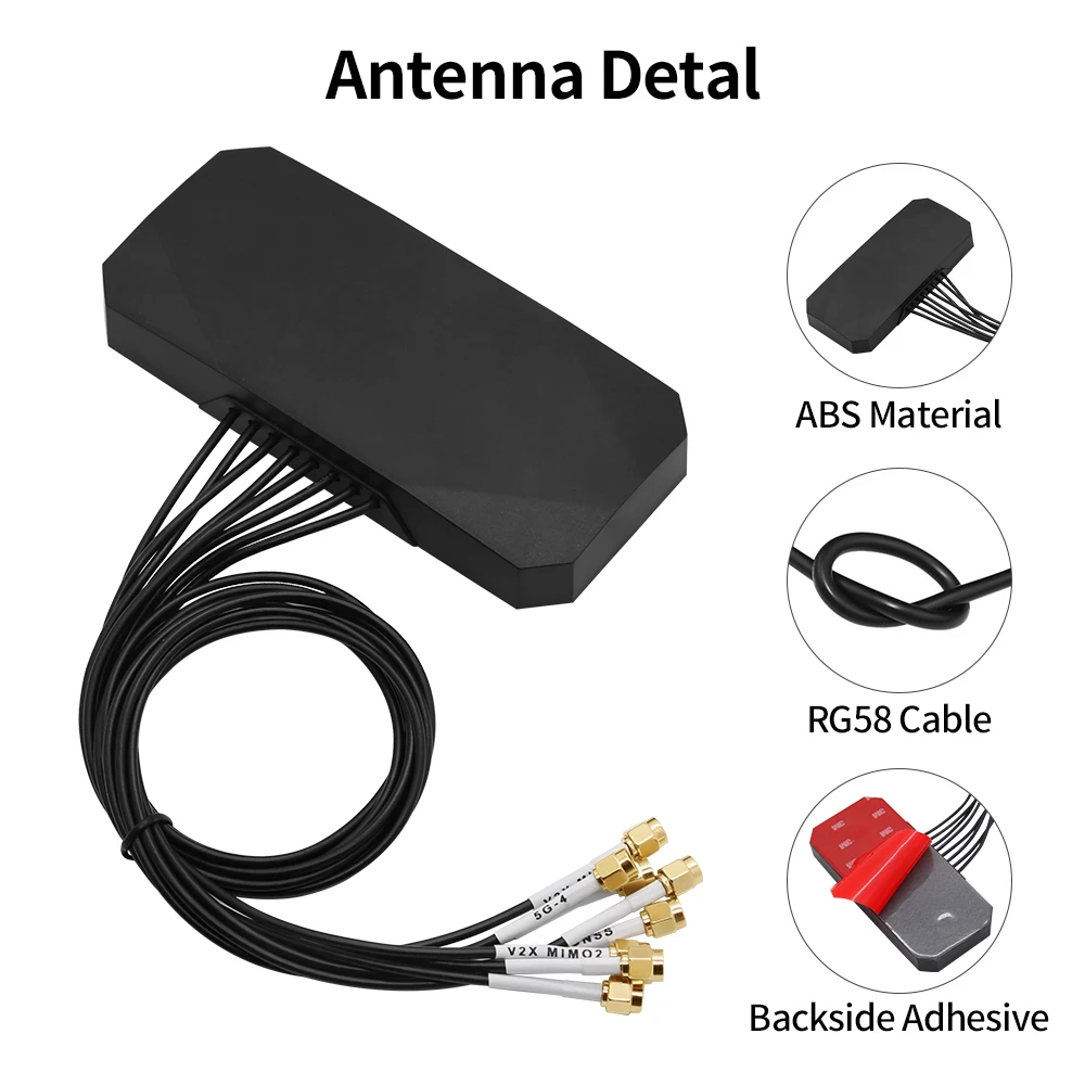 8 In 1 Combine Antenna 5G 4G LTE MIMO V2X Wifi GPS GNSS Multi-Band Vehicles Machine Aerial