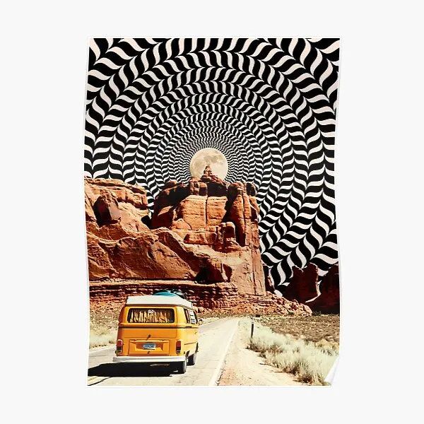

Illusionary Road Trip Poster Picture Modern Decoration Vintage Decor Home Funny Wall Art Print Mural Painting Room No Frame