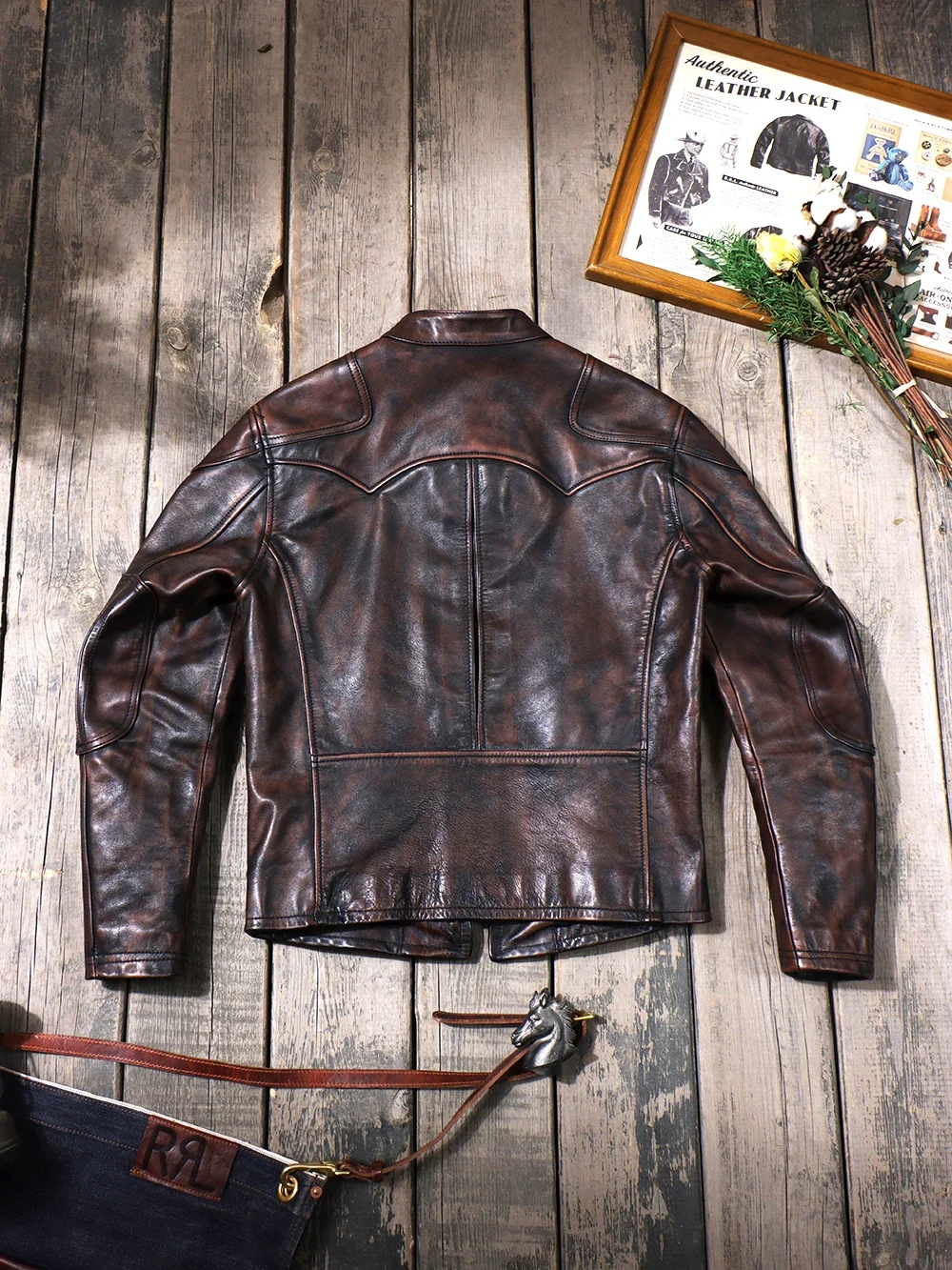 Tea Core Horseskin Venom Biker Leather Wash Distressed Tom Hardy
