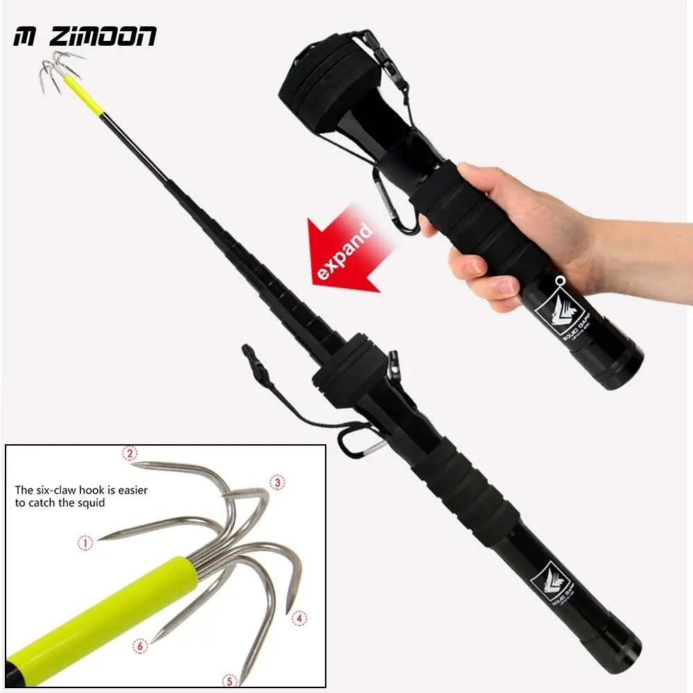 

Telescopic Fishing Squid Gaff Fishhook Carbon Octopus Jig Hooks. Stainless Steel Aconitic Hook Eging Squid Jig Hook Sea Fishing