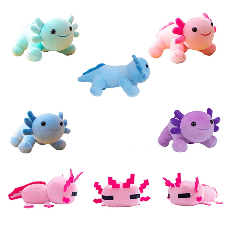 

25 см, Мультяшные животные, Axolotl, плюшевые игрушки, милая мягкая розовая шестиугольная искусственная кукла, подарки для мальчиков и девочек