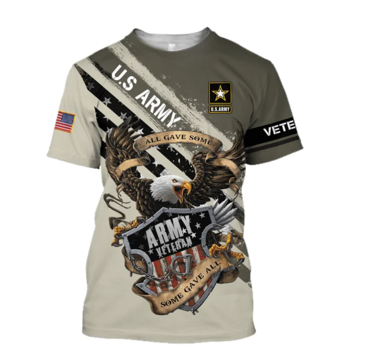 

US Army Veteran T-Shirt, Perfect Clothing Veteran Gift Fashion 3D T-Shirt