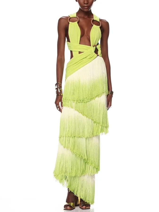 Solid Color Beach Skirt Luxury Women'S Swimsuit Tassel Long Skirt Design Swimming Costumes Beach Dress Summer Beachwear