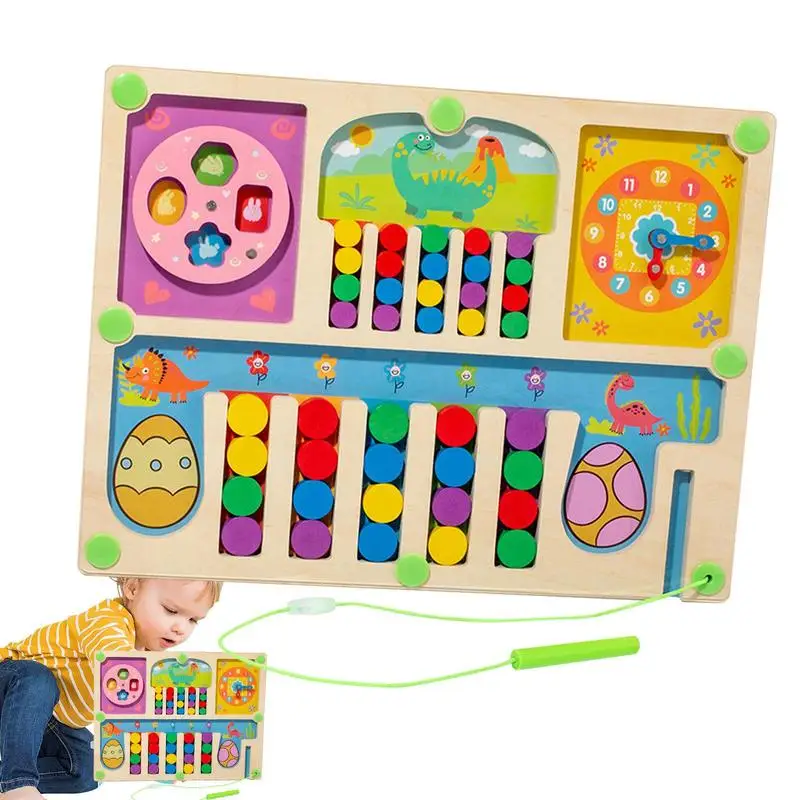 Wooden Color Matching Game Wooden Color Matching Slide Puzzle With Clock Blocks Moving Maze Board For Intellectual Development