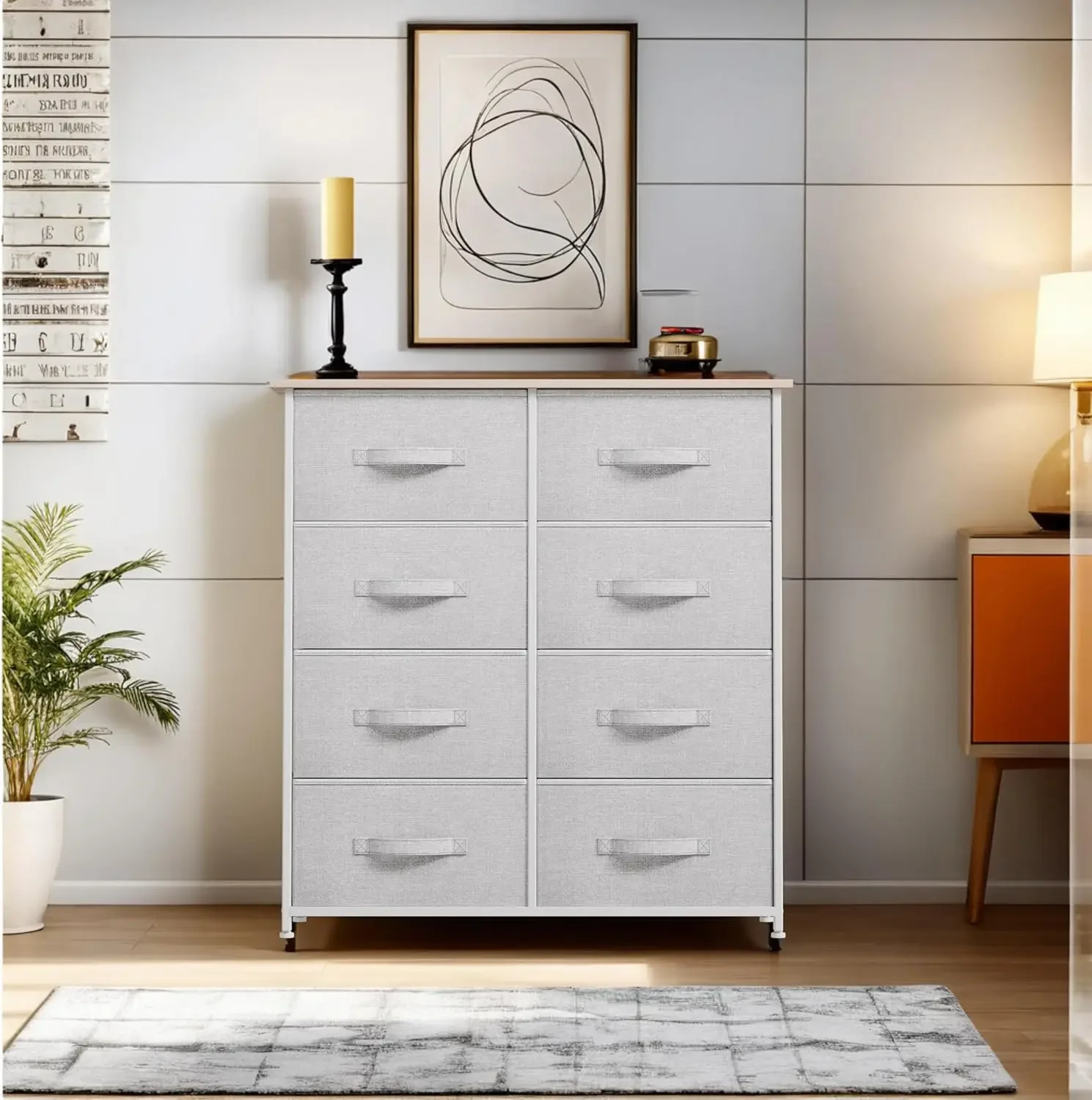 8 Drawers Dresser - Fabric Storage Tower, Organizer Unit for Bedroom, Living Room & Closets - Sturdy Steel Frame 4
