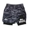 print 2 in 1 running shorts form gym workout compression shorts with phone pocket towel loop summer sport athletic active Wear 1