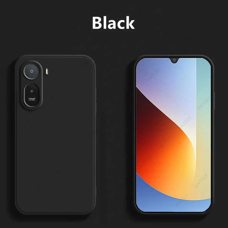 Liquid Silicone Phone Case - Sleek Protective Back Cover in Black