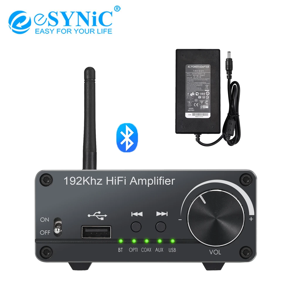 eSYNiC 30W+30W Audio Amplifier Bluetooth-Compatible 5.0 Digital TPA3116D2 Sound Power Amplifier Coaxial Analog Audio Converter